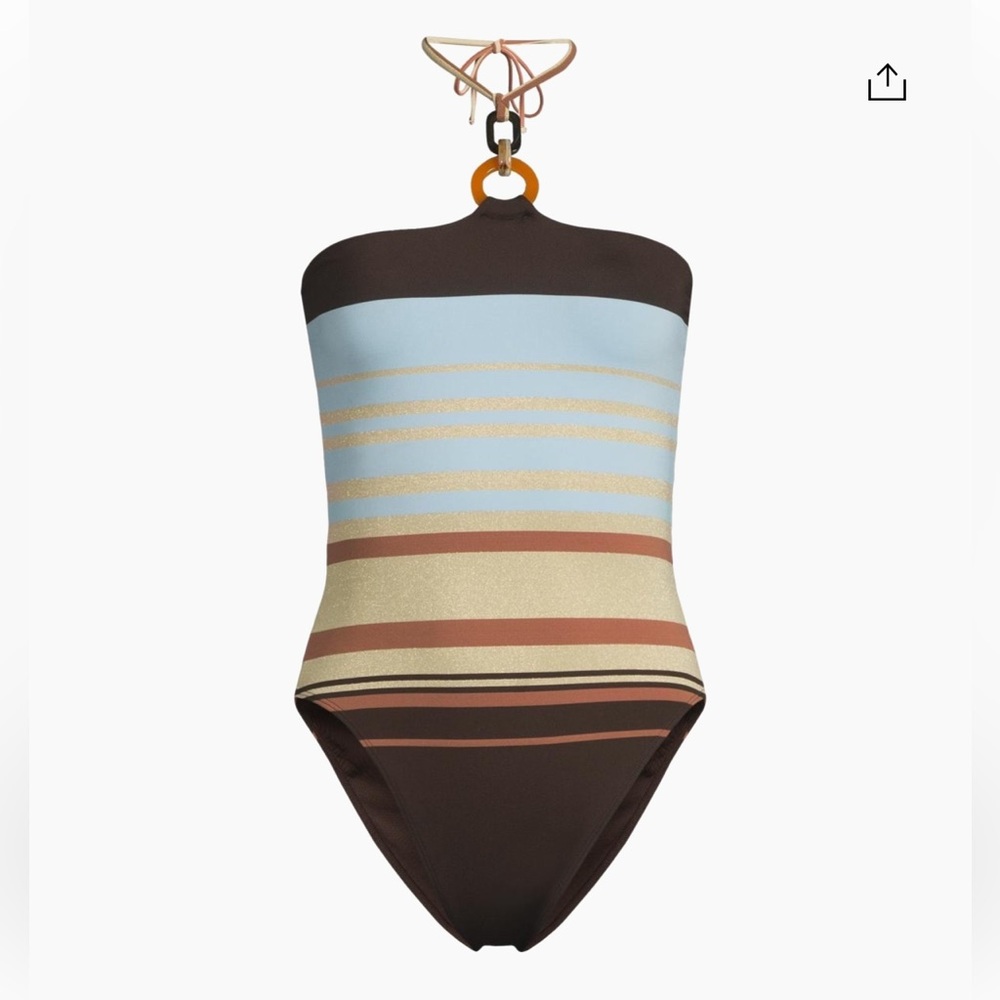 Ramy Brook One-Piece Swimsuit in Beach Brown Stripe